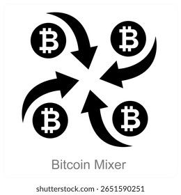 Bitcoin Mixer vector icon concept design