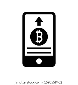 Bitcoin mobile application Icon. Editable vector illustration symbol