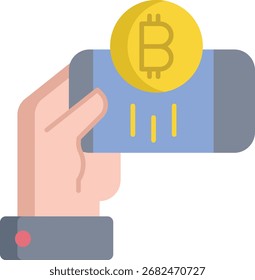 design de ícone plano móvel bitcoin
