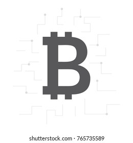 Bitcoin modern currency flat icon illustration for design