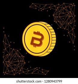 Bitcoin modern flat icon. Crypto currency bit coin. Cryptocurrency emblem. Web and Internet crypto money logo.