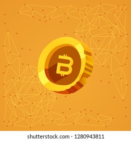 Bitcoin modern flat icon. Crypto currency bit coin. Cryptocurrency emblem. Web and Internet crypto money logo.
