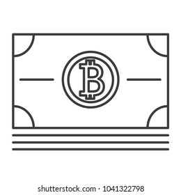 Bitcoin money changer on thin line style
