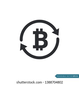 Bitcoin Money Currency Icon Vector Template Flat Design
