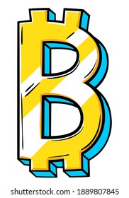 Bitcoin Money doodle. vector illustration