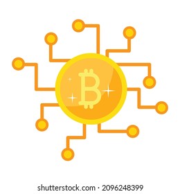 Bitcoin Money Flaches Vektorsymbol, das leicht modifiziert oder bearbeitet werden kann
