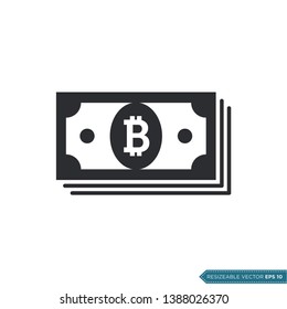 Bitcoin Money Icon Vector Template Flat Design