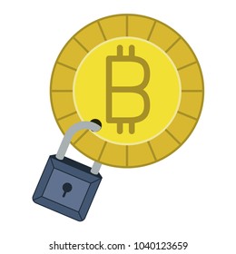 bitcoin money with padlock