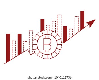 bitcoin money with statistics bars