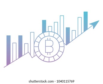 bitcoin money with statistics bars
