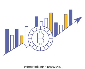 bitcoin money with statistics bars