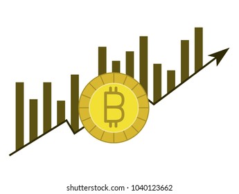 bitcoin money with statistics bars