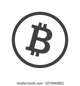 Bitcoin monochrome icon. Vector illustration.