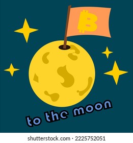 Bitcoin a la luna , símbolo vector bitcoin, cripto de dinero bitcoin