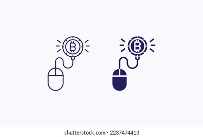bitcoin mouse click vector illustration icon