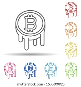 bitcoin multi color style icon. Simple thin line, outline vector of cryptocurrency icons for ui and ux, website or mobile application