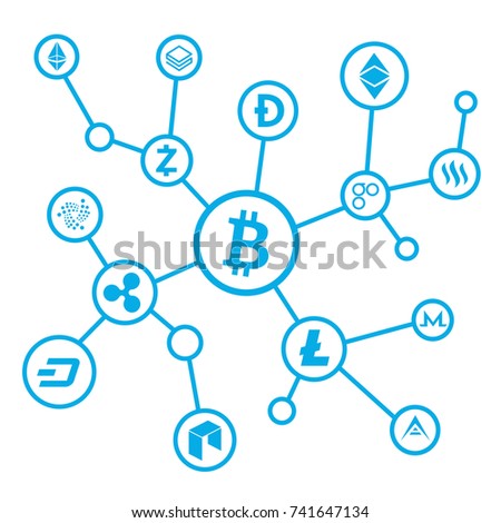 Bitcoin Net Background Innovative Digital Currency Stock - 