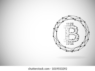 bitcoin network connection point and line composition concept of business. Vector Illustration