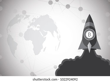 bitcoin network connection point and line composition concept of business. Vector Illustration