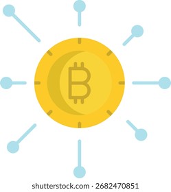 bitcoin network flat icon design