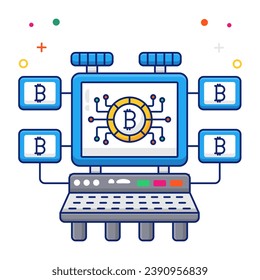 Bitcoin-Netzwerksymbol verfügbar zum sofortigen Download 

