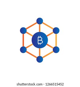 bitcoin network icon design with modern concept and simple logo shape style design vector eps 10 