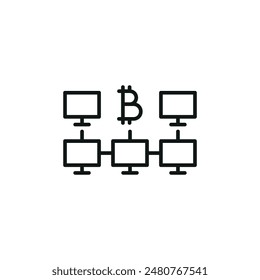 Bitcoin network icon. Simple Bitcoin network icon for social media, app, and web design. Vector illustration 