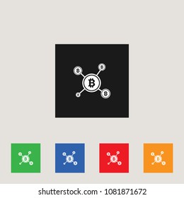Bitcoin network icon, stock vector illustration, EPS10.