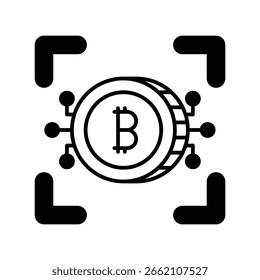 ícone de rede bitcoin com fundo branco vetor stock ilustração
