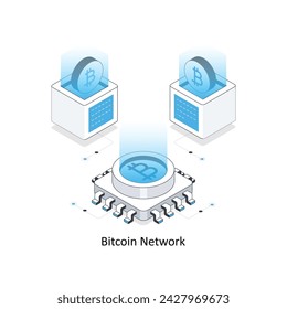 Bitcoin Network isometric stock illustration. EPS File stock illustration