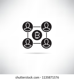 bitcoin and network people icon