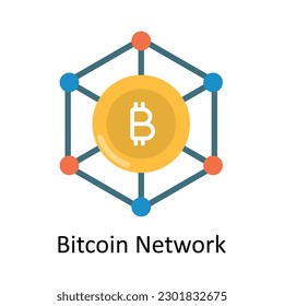 Bitcoin Network vector Flat Icon Design illustration. Finance Symbol on White background EPS 10 File