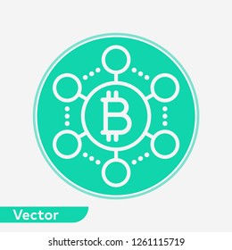 Bitcoin network vector icon sign symbol