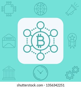 Bitcoin network vector icon sign symbol