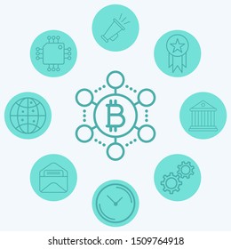 Bitcoin network vector icon sign symbol