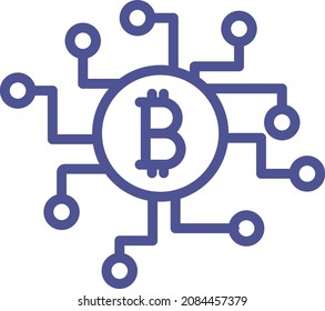 Bitcoin networking Isolated Vector icon which can easily modify or edit

