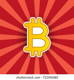 Bitcoin on a colored backround