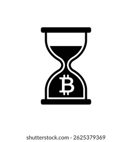 Bitcoin on Hourglass Timer - Minimal Icon
