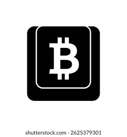 Bitcoin on Typing Keyboard Key Representing Digital Finance Input