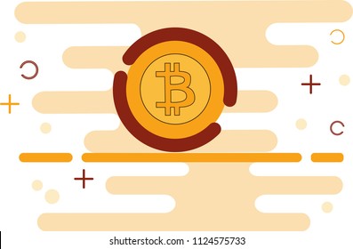 the bitcoin on a white background