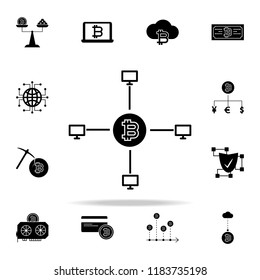 bitcoin online icon. Crypto currency icons universal set for web and mobile on white background