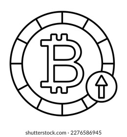 Bitcoin Outline bold Vector Icon which can be easily modified or Edited 