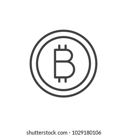 Bitcoin outline icon. linear style sign for mobile concept and web design. Cryptocurrency coin simple line vector icon. Internet money symbol, logo illustration. Pixel perfect vector graphics