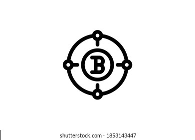 Icono de esquema de bitcoin - Destino de bitcoin