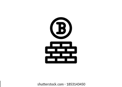 Bitcoin Outline Icon - Bitcoin Wall