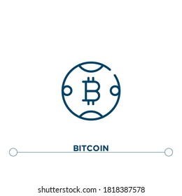 icono vector de contorno de bitcoin. ilustración de elemento simple. icono de esquema de bitcoin a partir del concepto de criptodivisa modificable. se puede usar para web y móvil
