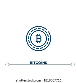 icono vector de contorno de bitcoin. ilustración de elemento simple. icono de esquema de bitcoins a partir del concepto de criptodivisa modificable. se puede usar para web y móvil
