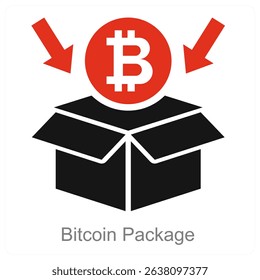 Bitcoin Package vector icon concept design