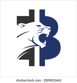 Bitcoin with panther in the middle of letter B