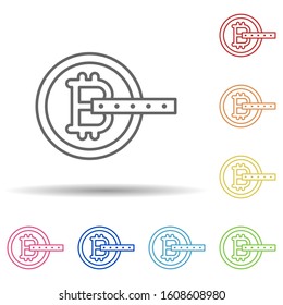 bitcoin, password multi color style icon. Simple thin line, outline vector of cryptocurrency icons for ui and ux, website or mobile application
